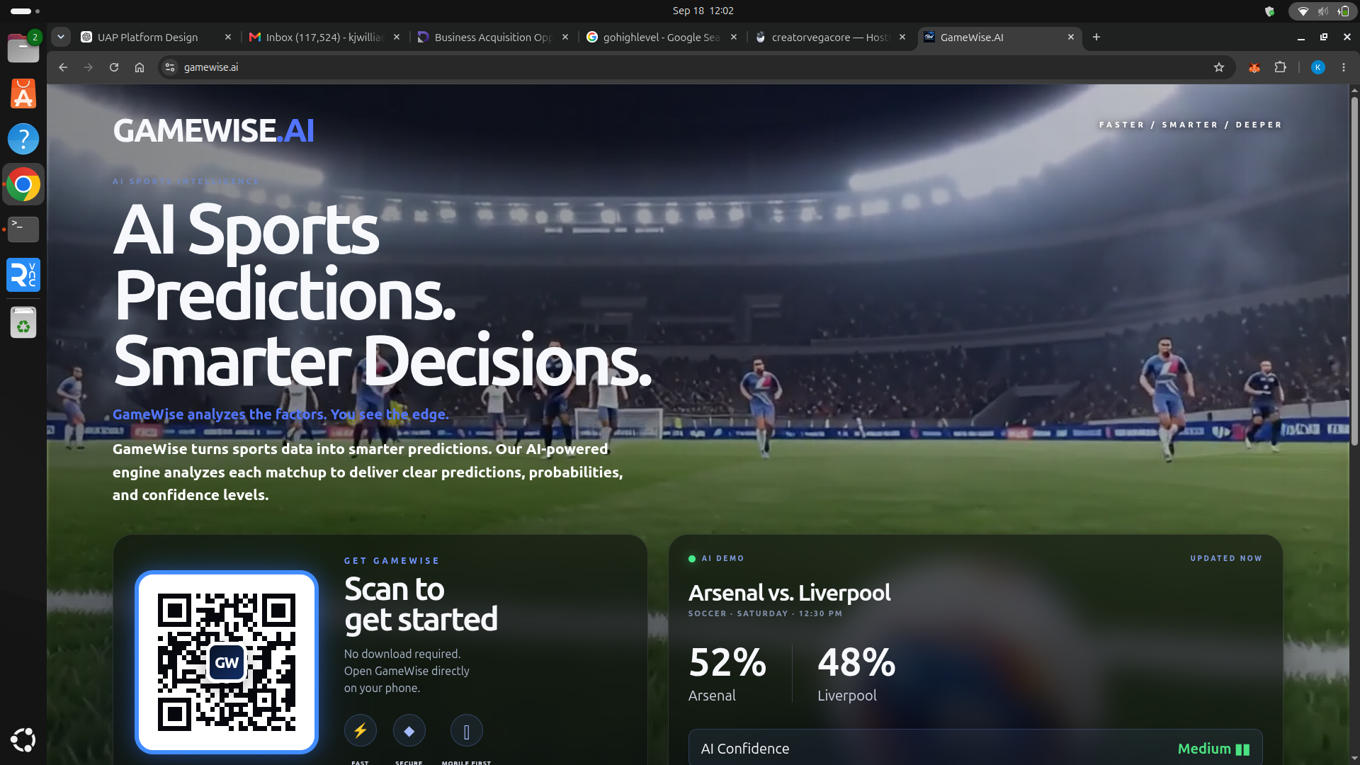 GameWise.ai AI sports intelligence and predictive analytics platform